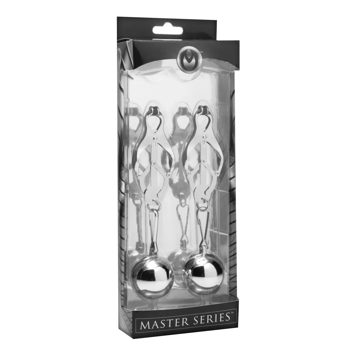 Master Series Deviant Monarch Weighted Nipple Clamps Silver