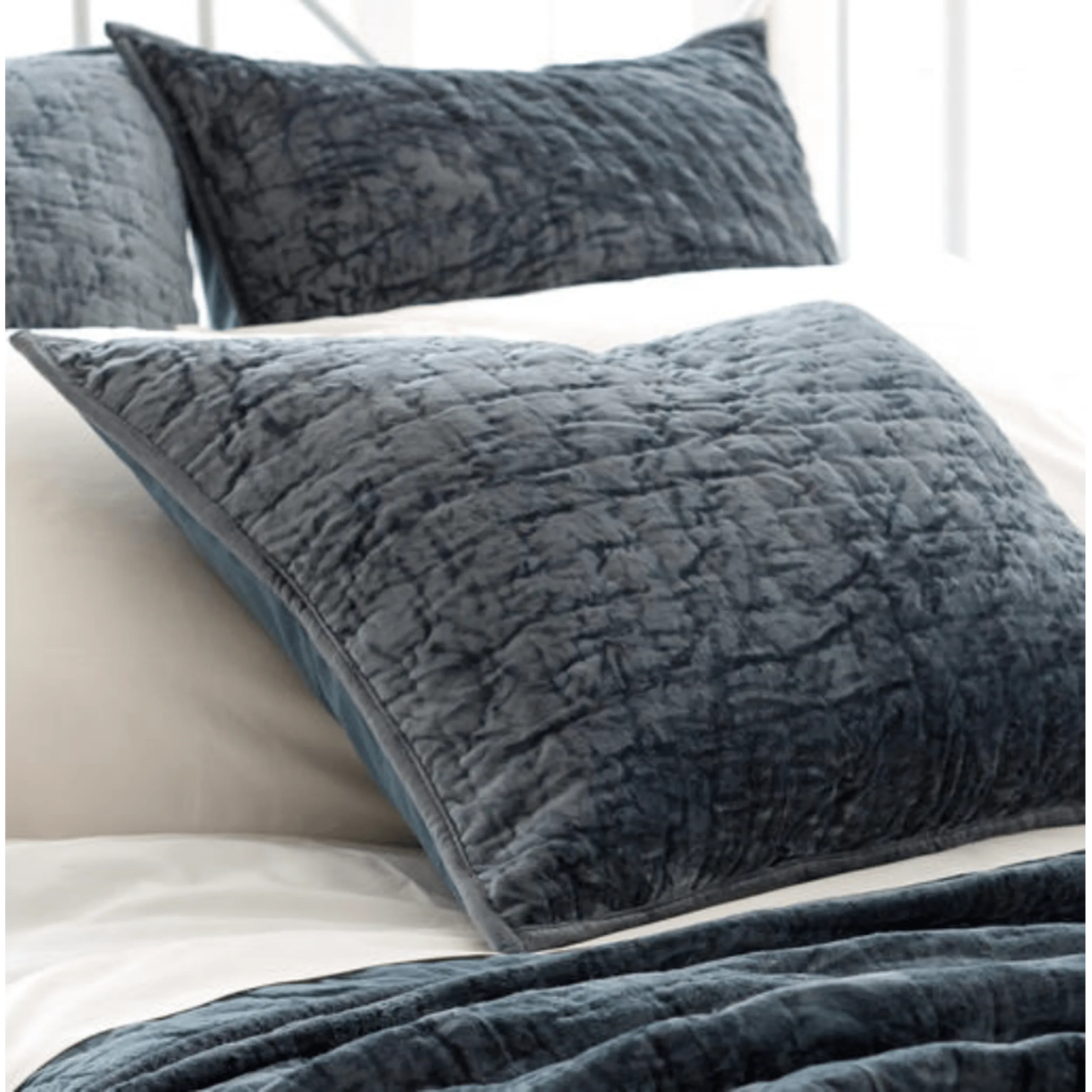 Matte Velvet Juniper Quilted Sham