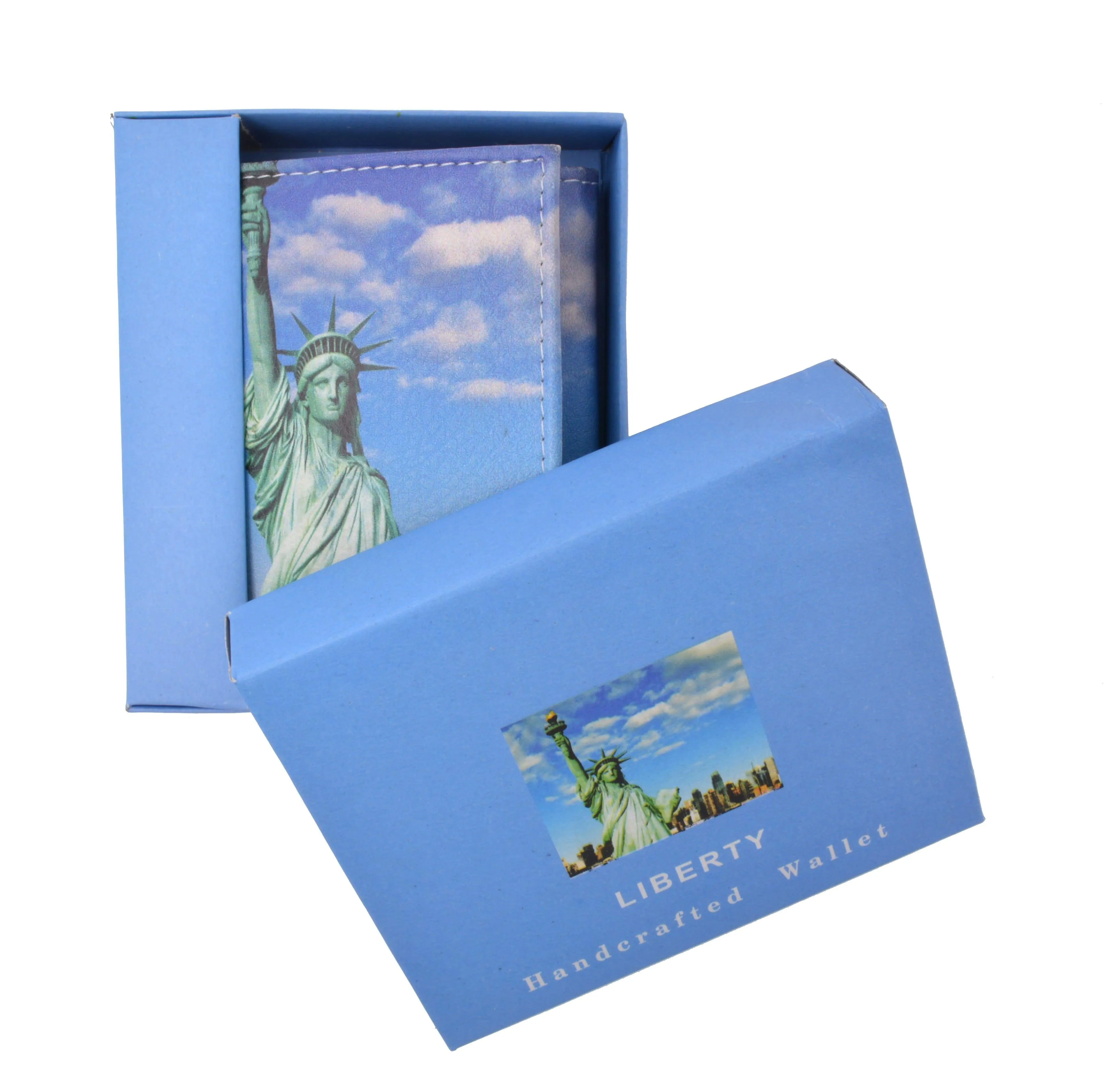 Men's genuine leather credit card id holder trifold wallet with middle flap 1346