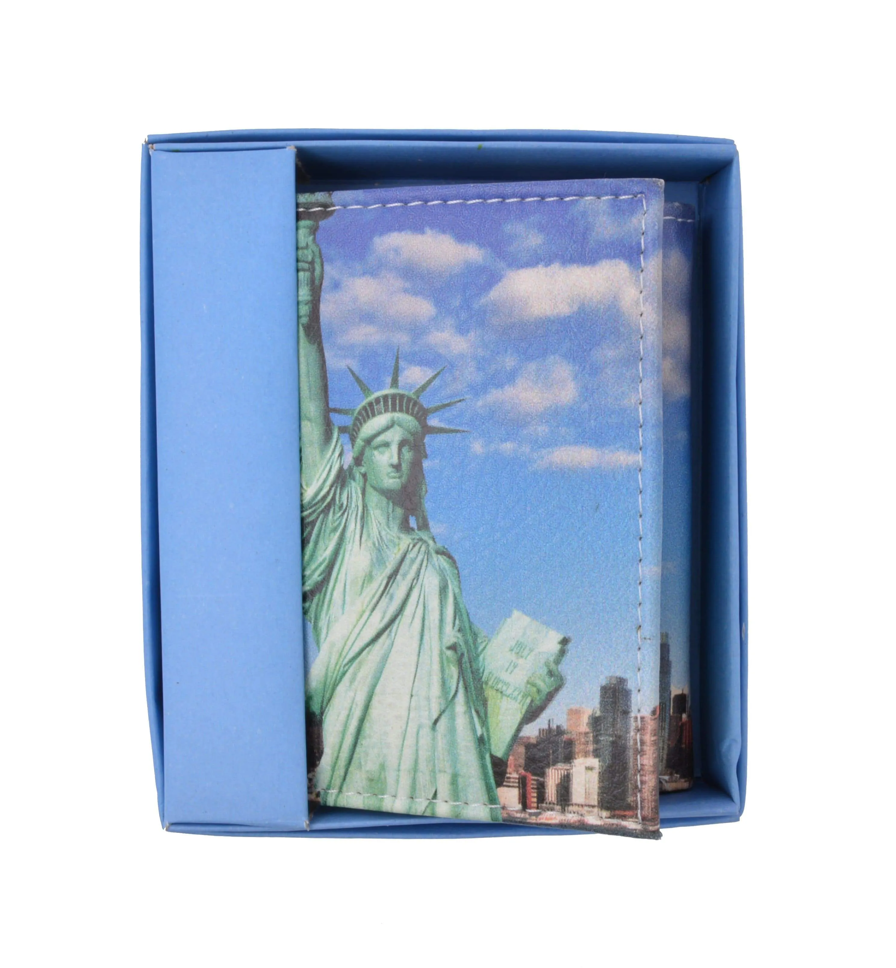Men's genuine leather credit card id holder trifold wallet with middle flap 1346