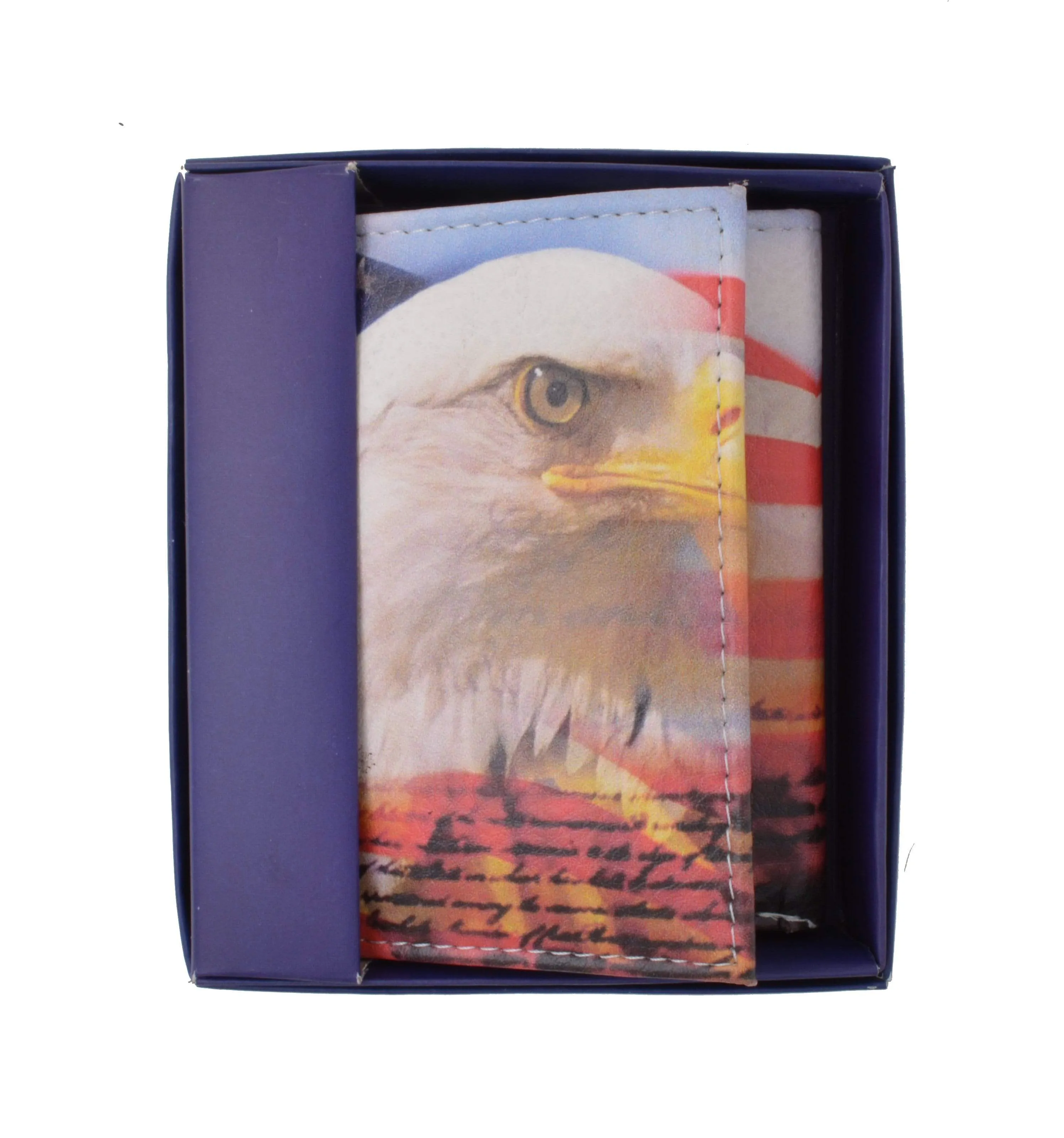 Men's genuine leather credit card id holder trifold wallet with middle flap 1346