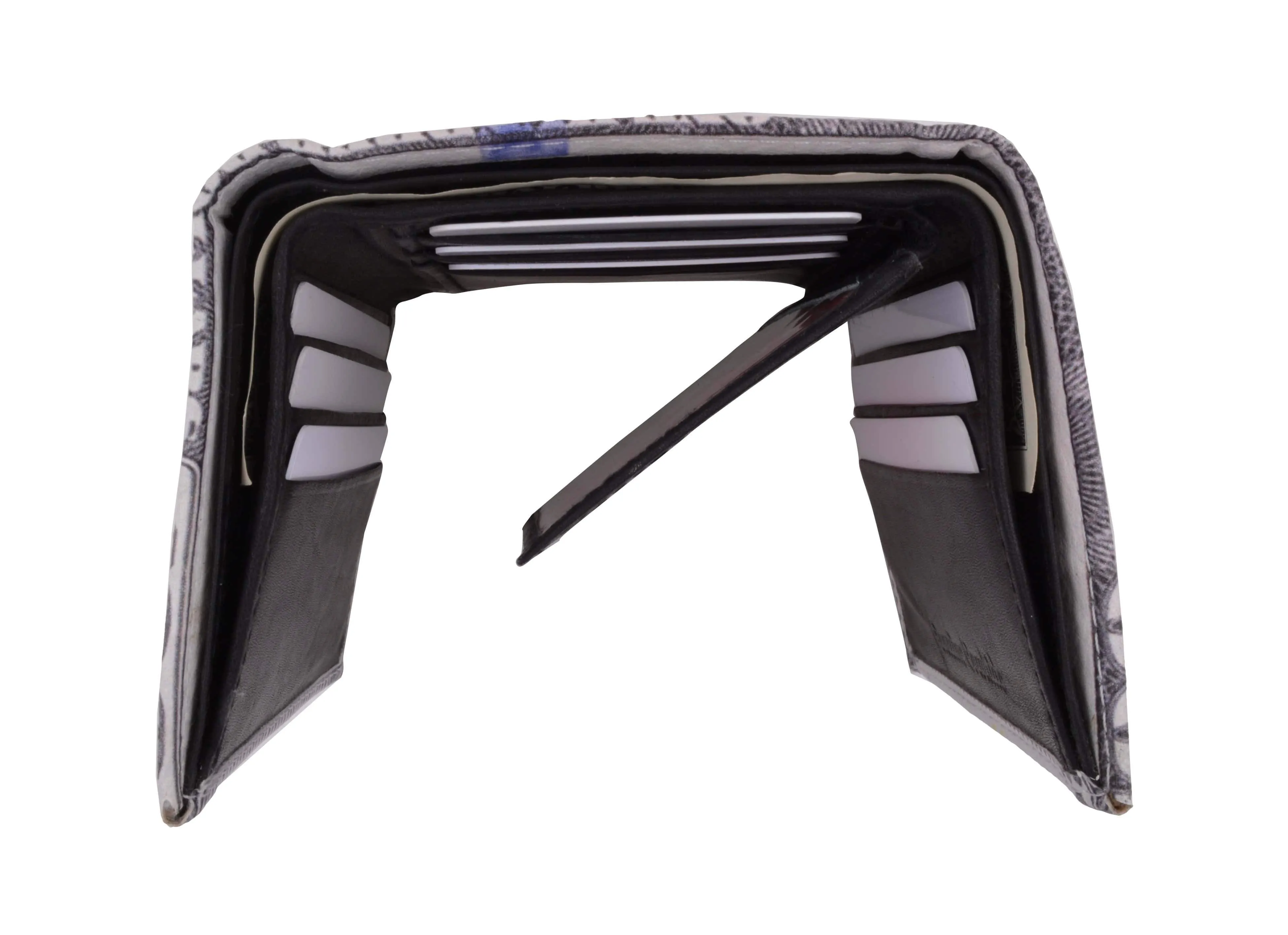 Men's genuine leather credit card id holder trifold wallet with middle flap 1346
