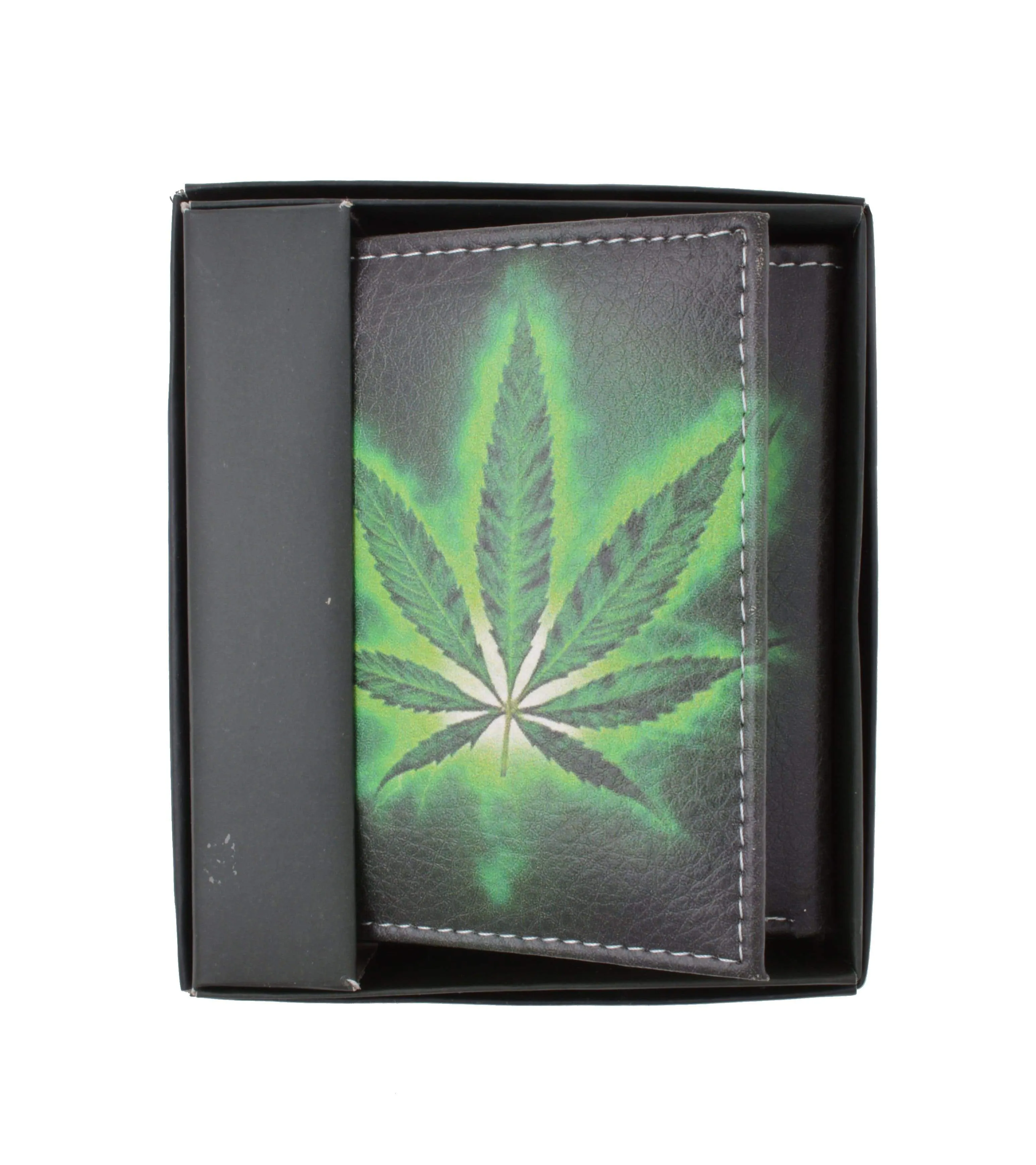 Men's genuine leather credit card id holder trifold wallet with middle flap 1346