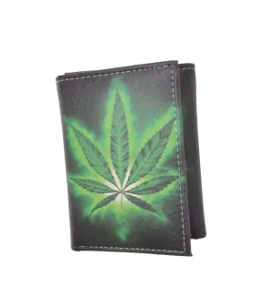 Men's genuine leather credit card id holder trifold wallet with middle flap 1346