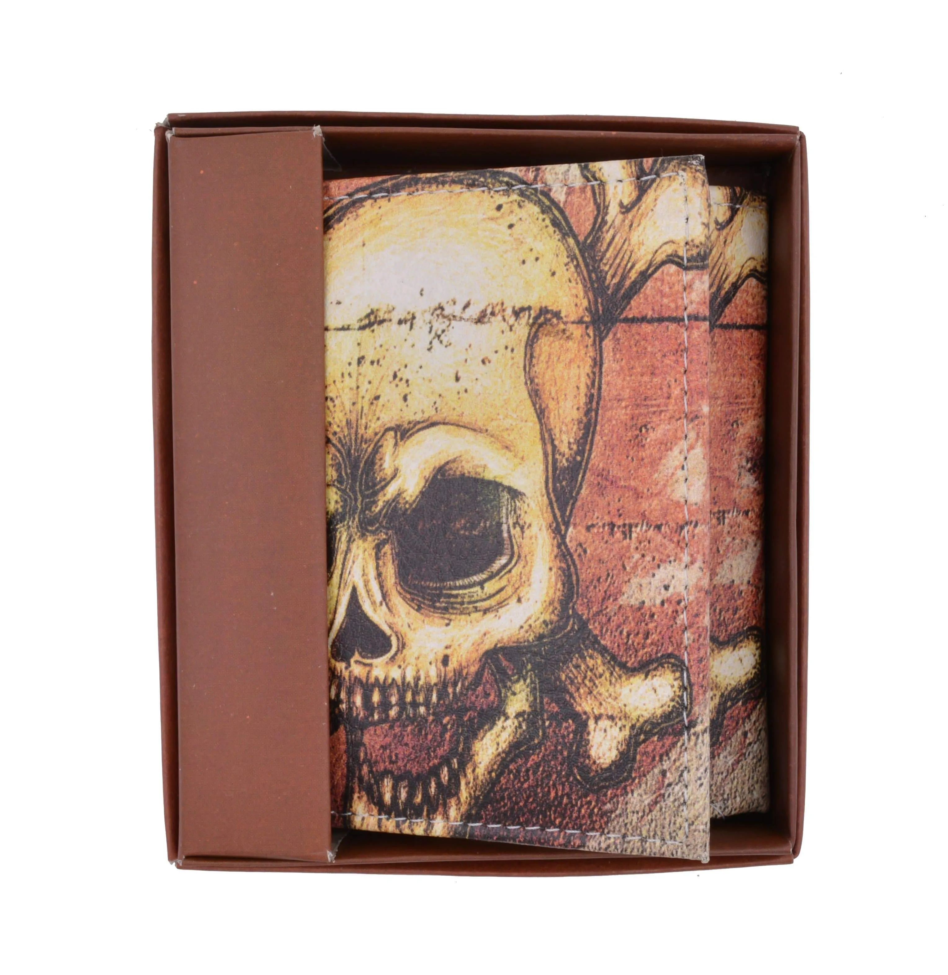 Men's genuine leather credit card id holder trifold wallet with middle flap 1346