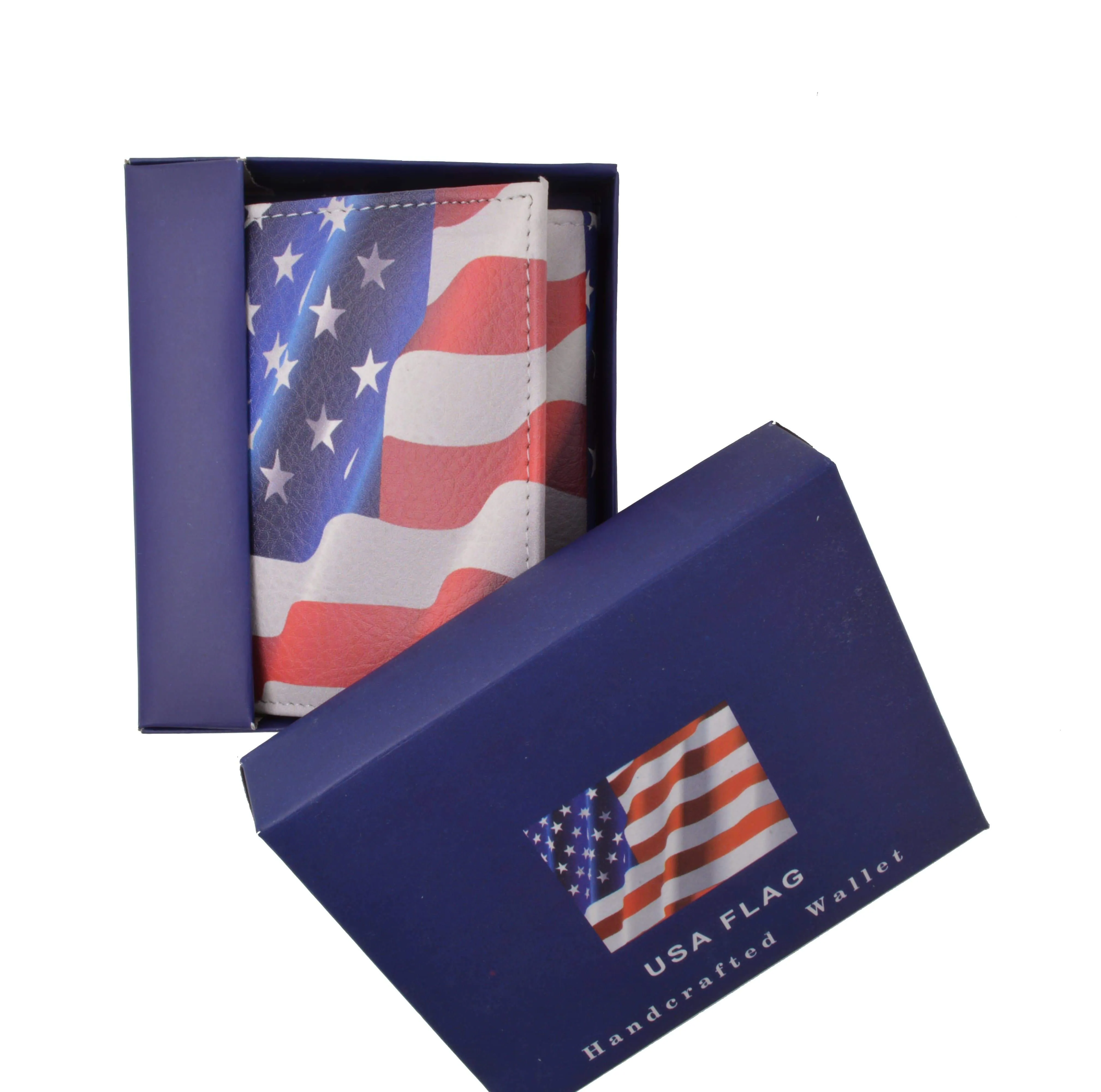 Men's genuine leather credit card id holder trifold wallet with middle flap 1346