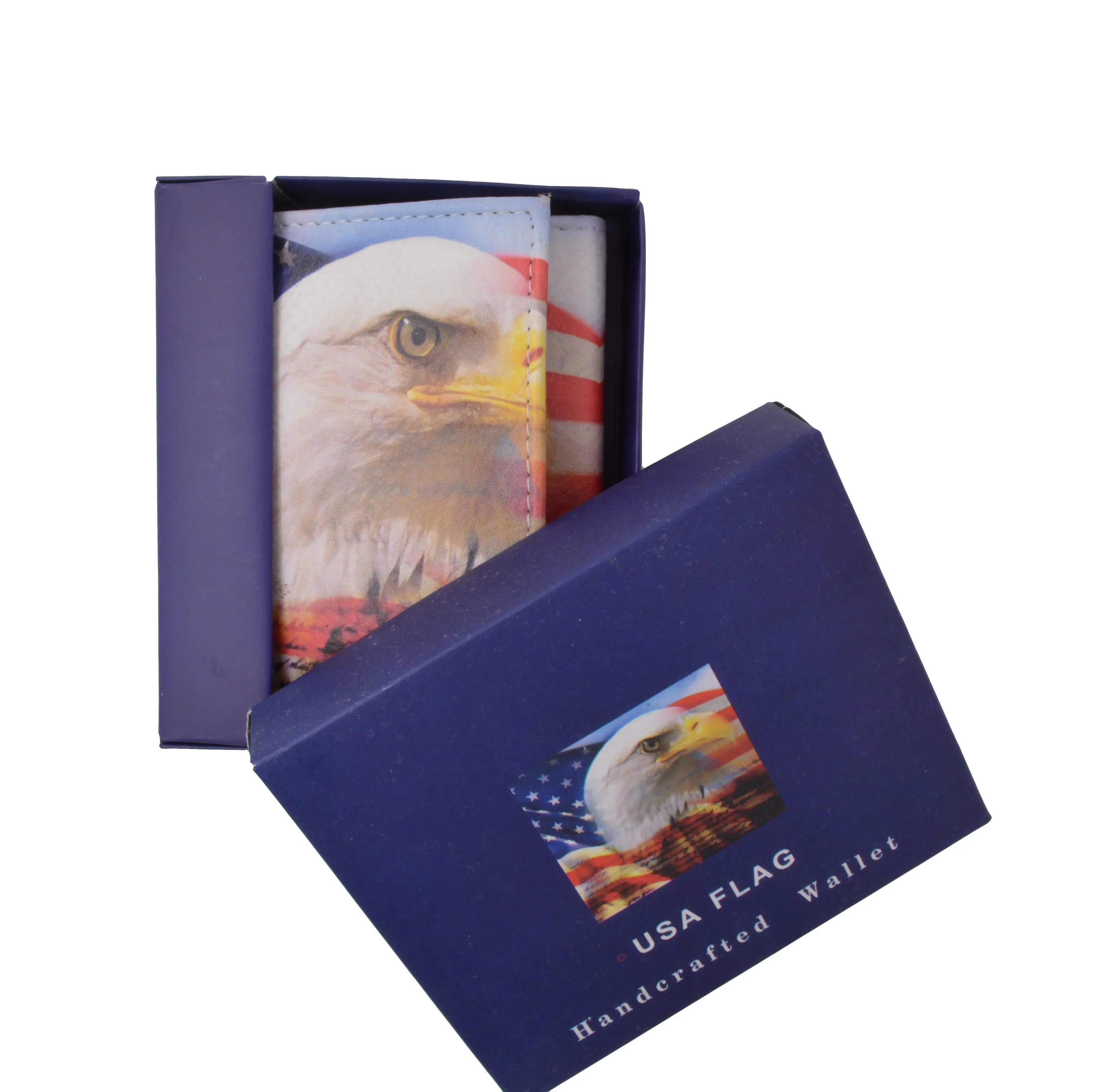 Men's genuine leather credit card id holder trifold wallet with middle flap 1346