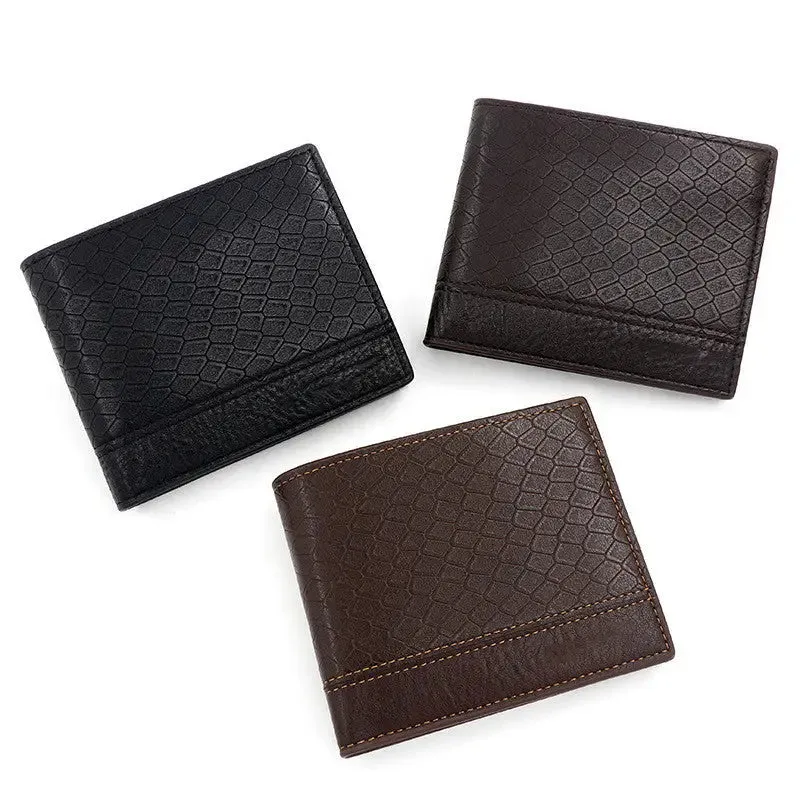 Men's Snake Pattern Wallet with Multiple Compartments & PU Leather - Luxe & Organized Accessory