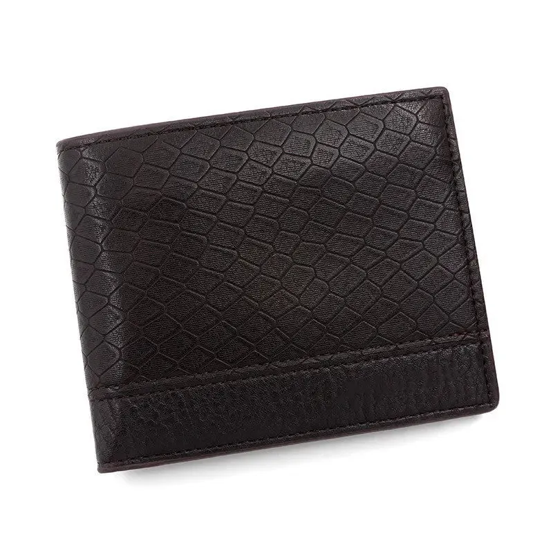 Men's Snake Pattern Wallet with Multiple Compartments & PU Leather - Luxe & Organized Accessory