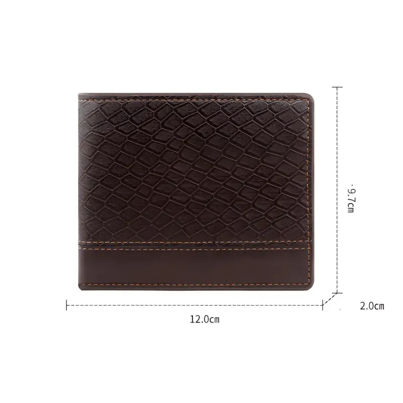 Men's Snake Pattern Wallet with Multiple Compartments & PU Leather - Luxe & Organized Accessory