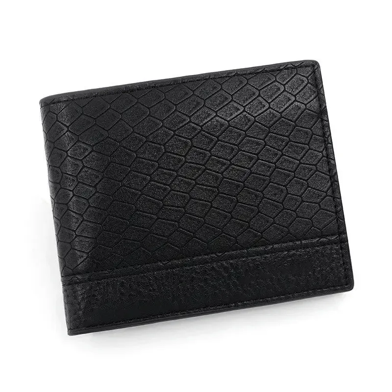 Men's Snake Pattern Wallet with Multiple Compartments & PU Leather - Luxe & Organized Accessory