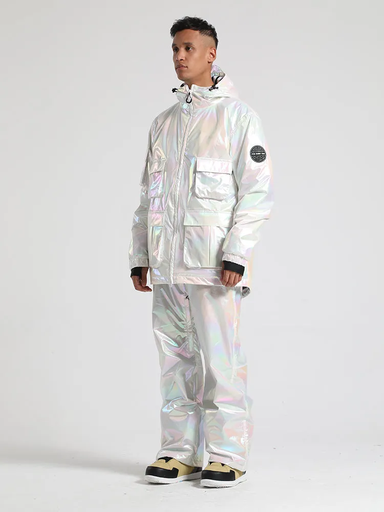 Men's White Dazzling Ski Suit