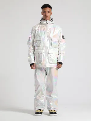 Men's White Dazzling Ski Suit