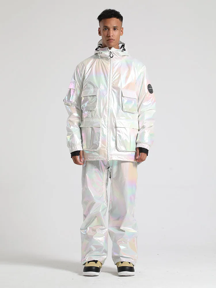 Men's White Dazzling Ski Suit