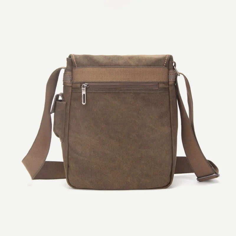 Messenger Bag For Men Vintage Thicken Canvas Large Capacity Crossbody Bag