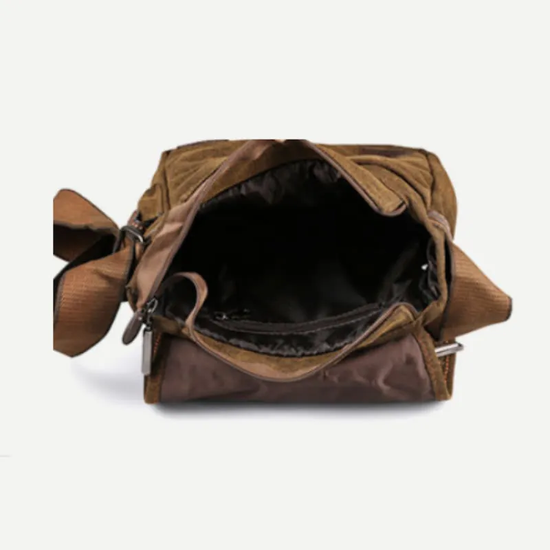 Messenger Bag For Men Vintage Thicken Canvas Large Capacity Crossbody Bag