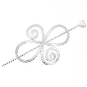 Metal Floral Bun Cover and Hair Stick 2-pc Set