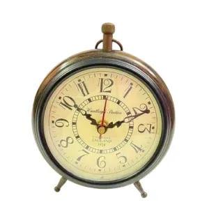 ‎M.H Nautical Handmade Antique Wooden Table Top Clock, Desk Clock, Roman Number, Home & Office Study Decor
