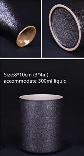 MIRUIKE Sake 9-Piece Set Japanese Sake Cup Set with Warmer Black Ceramic for Home Gift for Halloween Thanksgiving Christmas