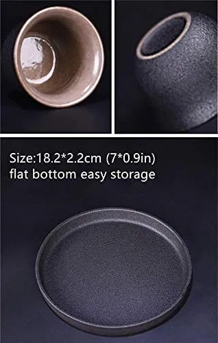 MIRUIKE Sake 9-Piece Set Japanese Sake Cup Set with Warmer Black Ceramic for Home Gift for Halloween Thanksgiving Christmas