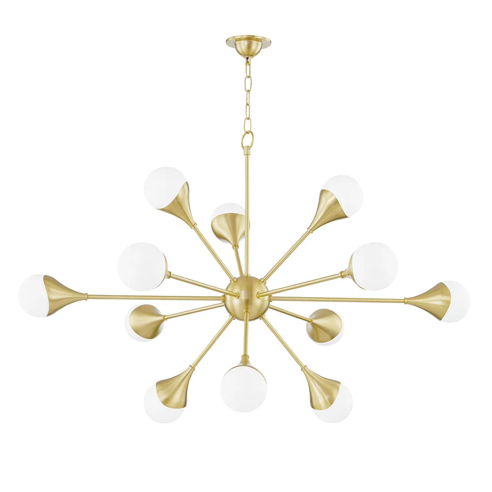 Mitzi Lighting Ariana 12 Light Starburst Ceiling Pendant Light Aged Brass