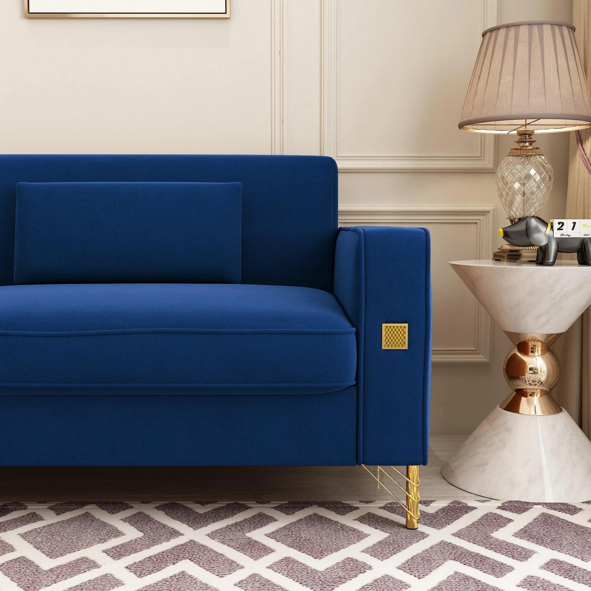 Modern Loveseat Sofa with Pillows