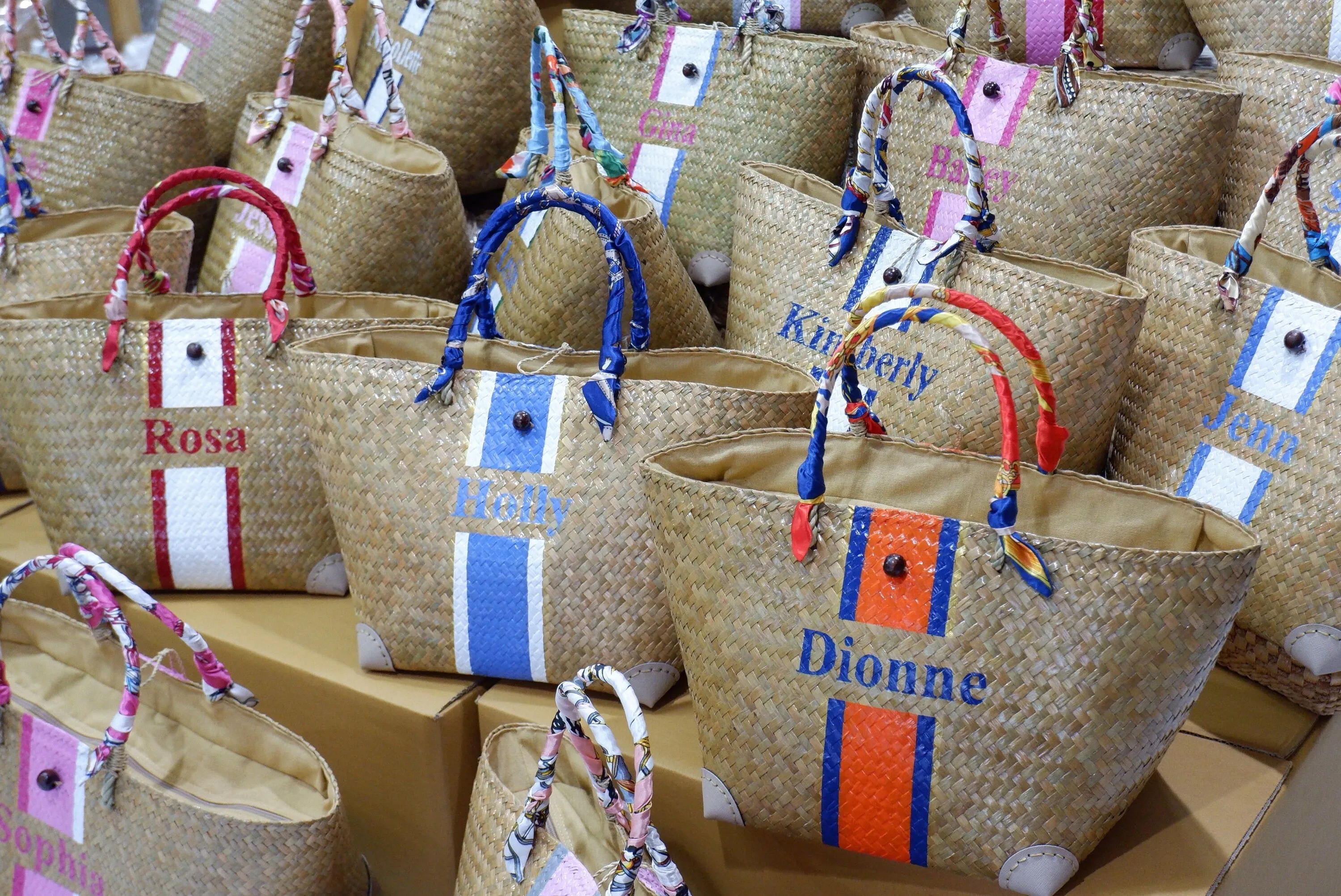 monogram beach bag bridesmaids tote
