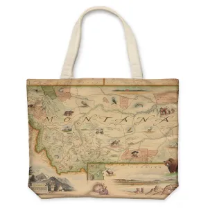 Montana Map Canvas Tote Bag