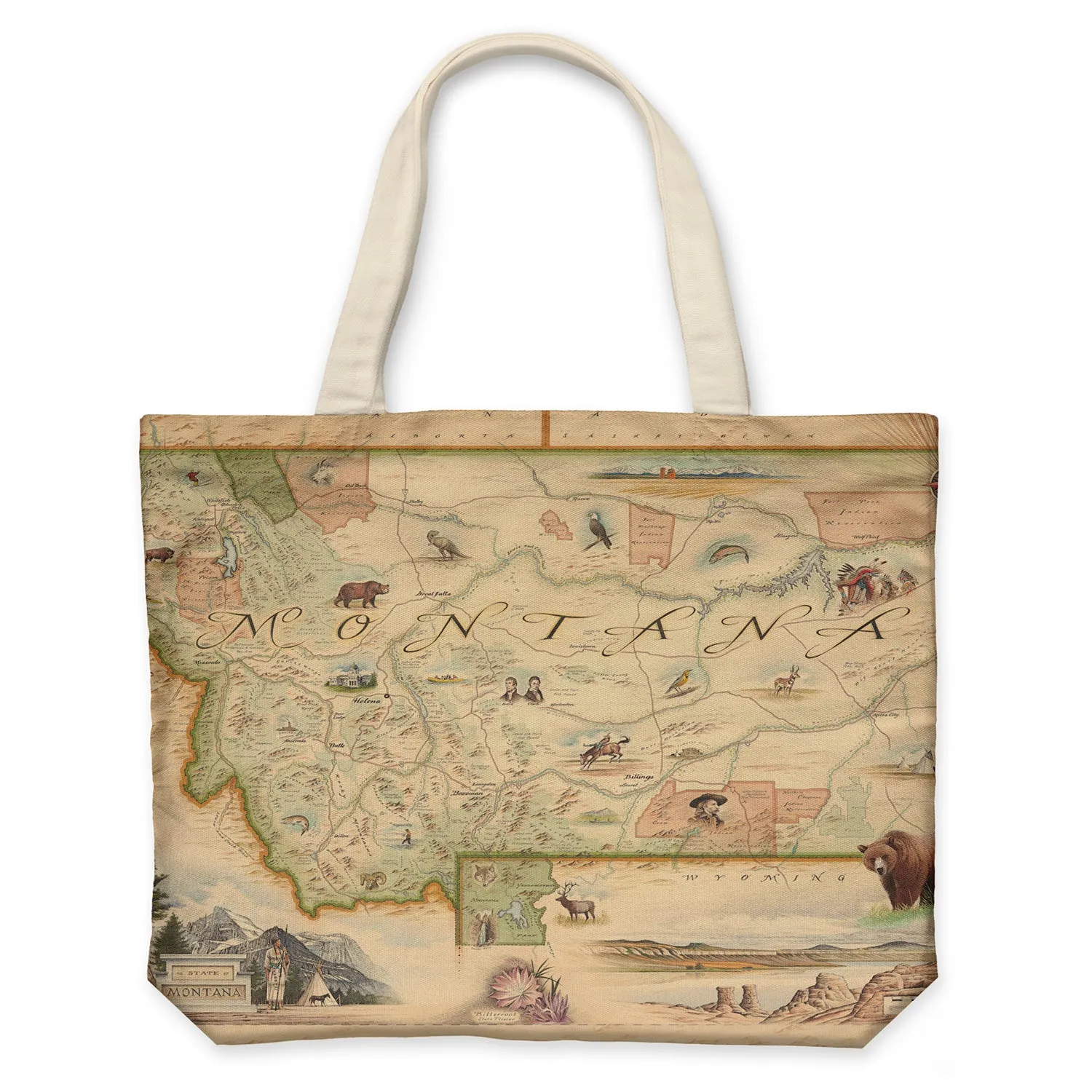 Montana Map Canvas Tote Bag