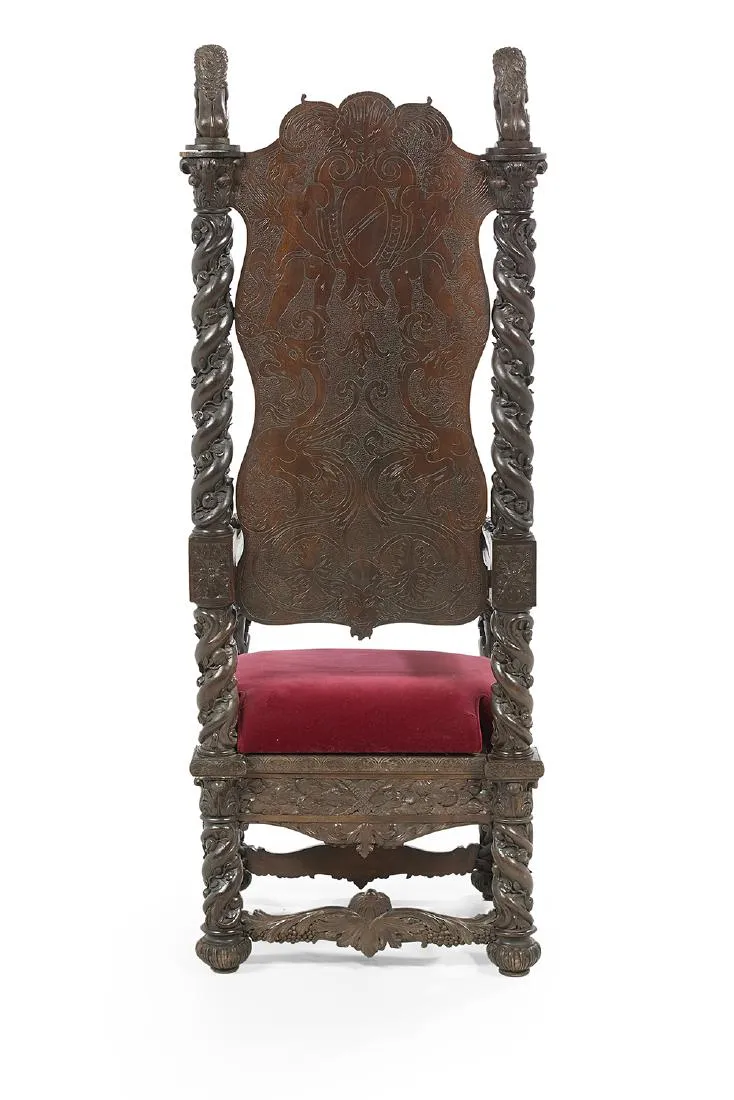 Monumental Mahogany Hall Chair, 19th century ( 1800s )