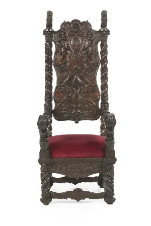 Monumental Mahogany Hall Chair, 19th century ( 1800s )