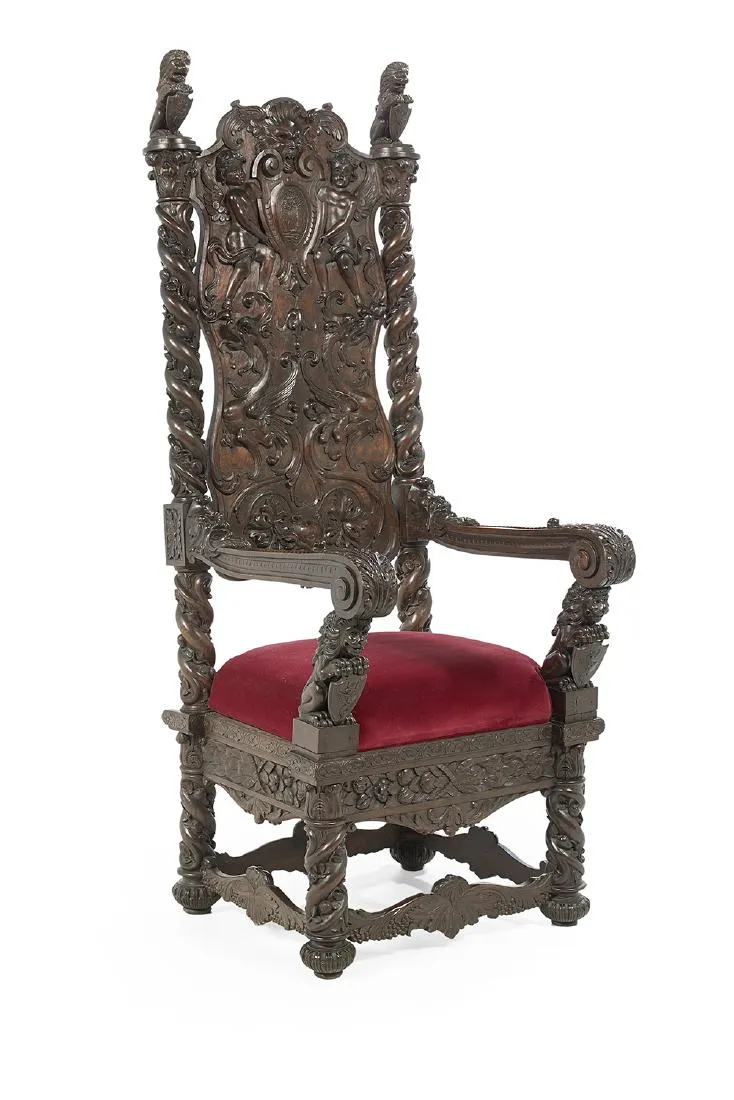 Monumental Mahogany Hall Chair, 19th century ( 1800s )