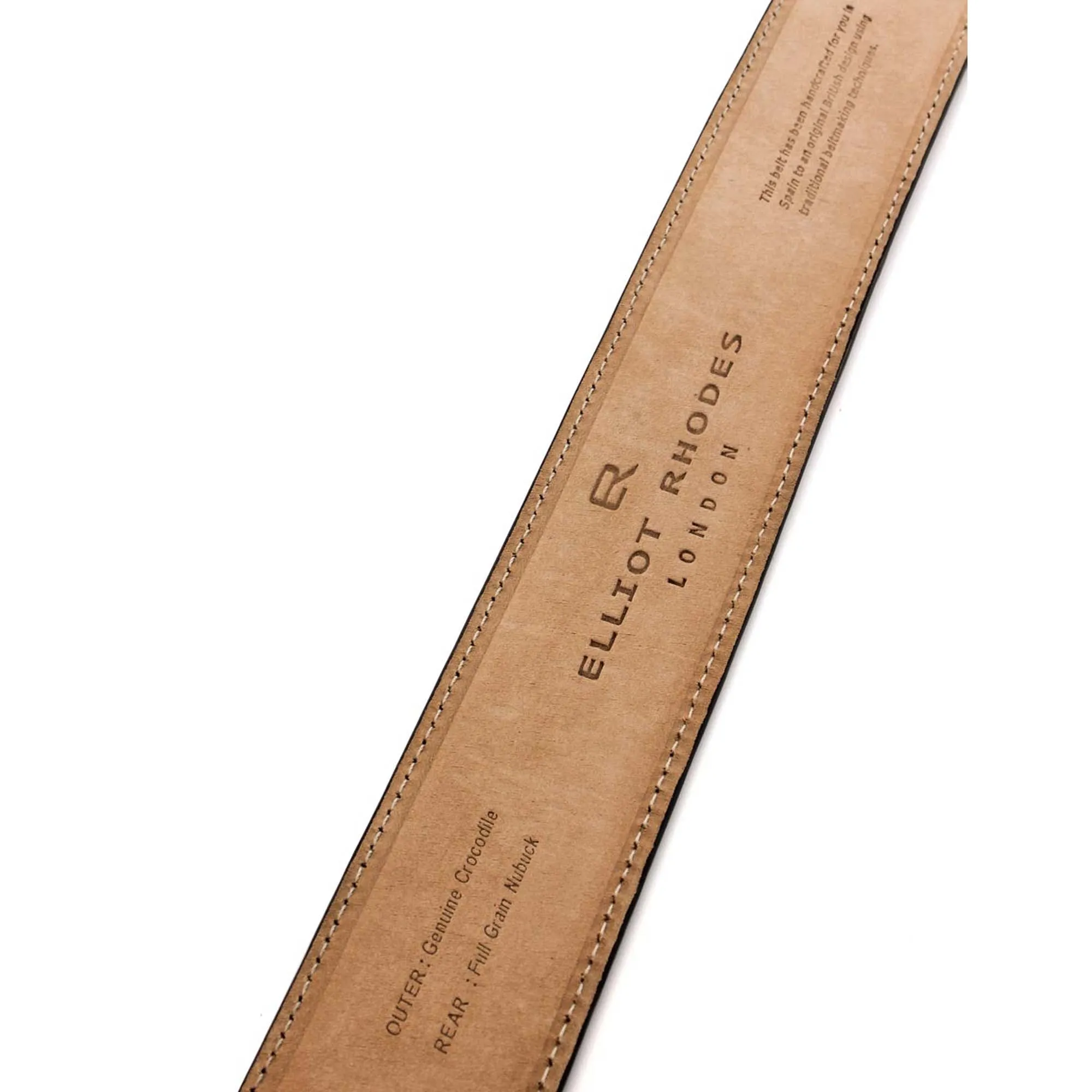 Narrow Dark Brown Genuine Crocodile Flank Belt