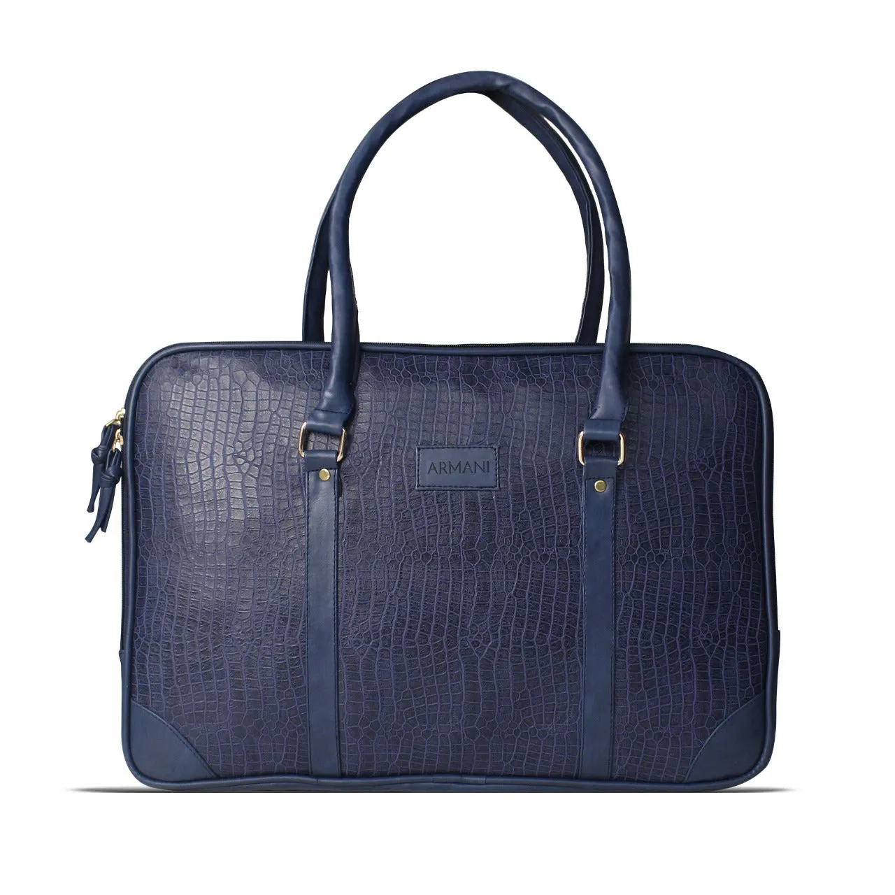 Navy Vegan Leather Album Bag