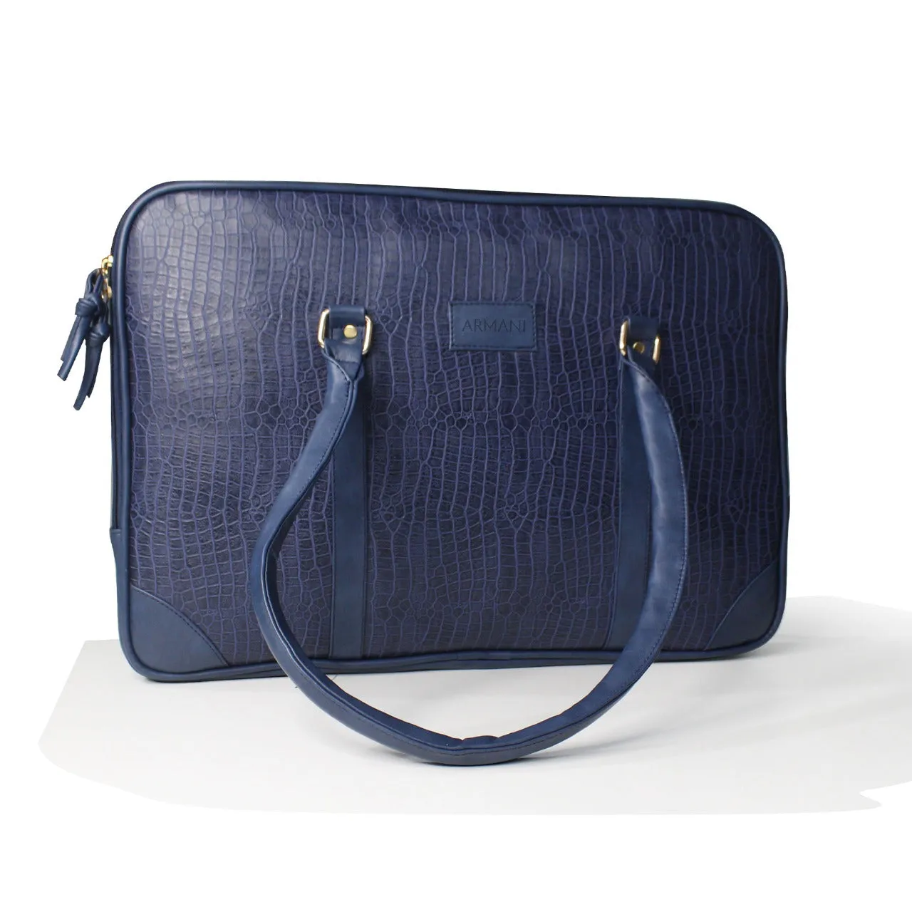 Navy Vegan Leather Album Bag