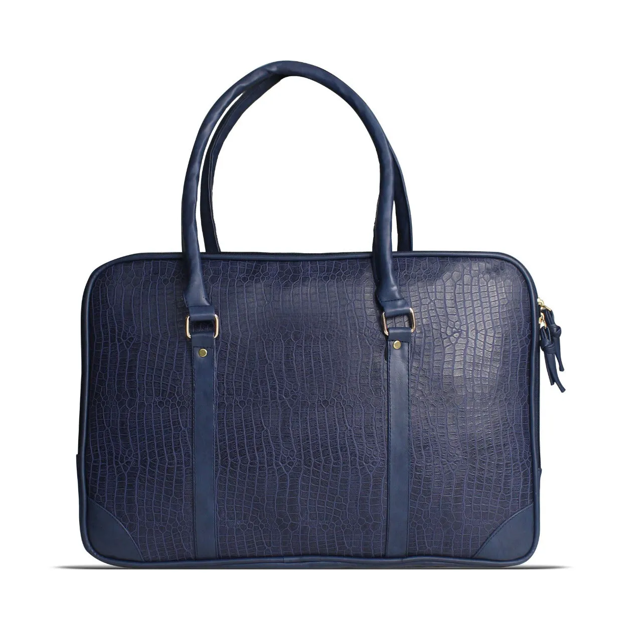 Navy Vegan Leather Album Bag