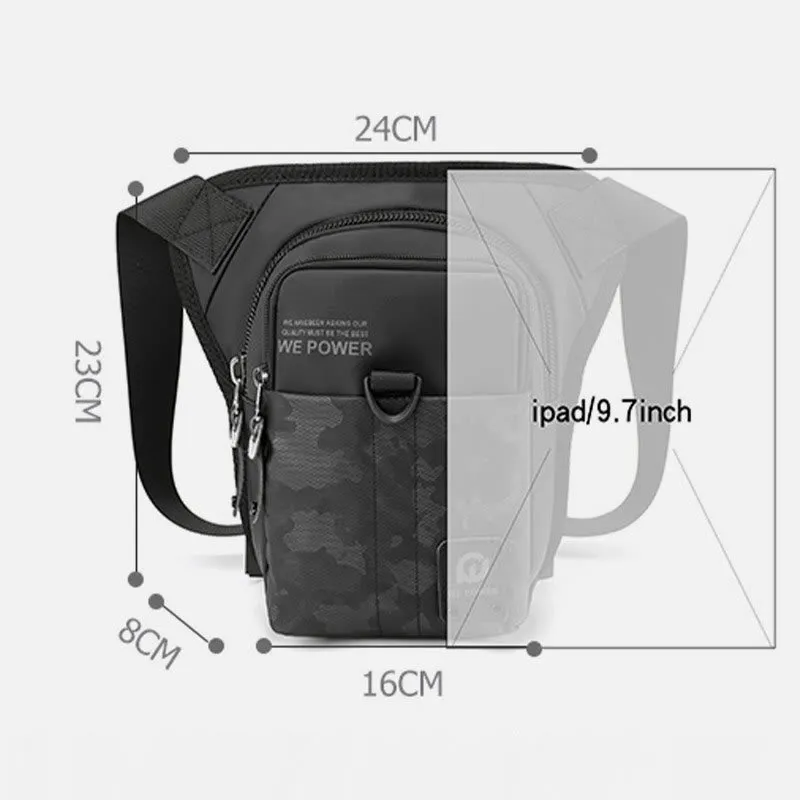 Outdoor Sports Purse For Men Durable Oxford Crossbody Leg Bag