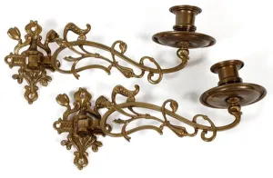 Pair of Brass Single-Light Candle Sconces 19th century ( 1800s )