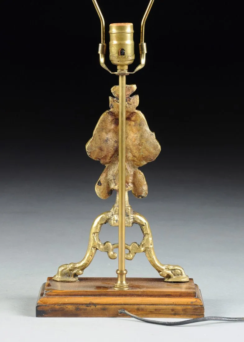 Pair of Regence Revival Polished Brass Chenet  Form Lamps