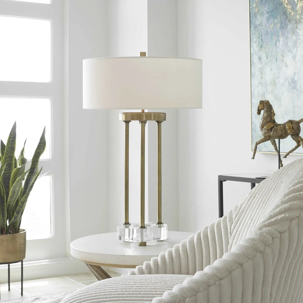 Pantheon Brass Rod Table Lamp