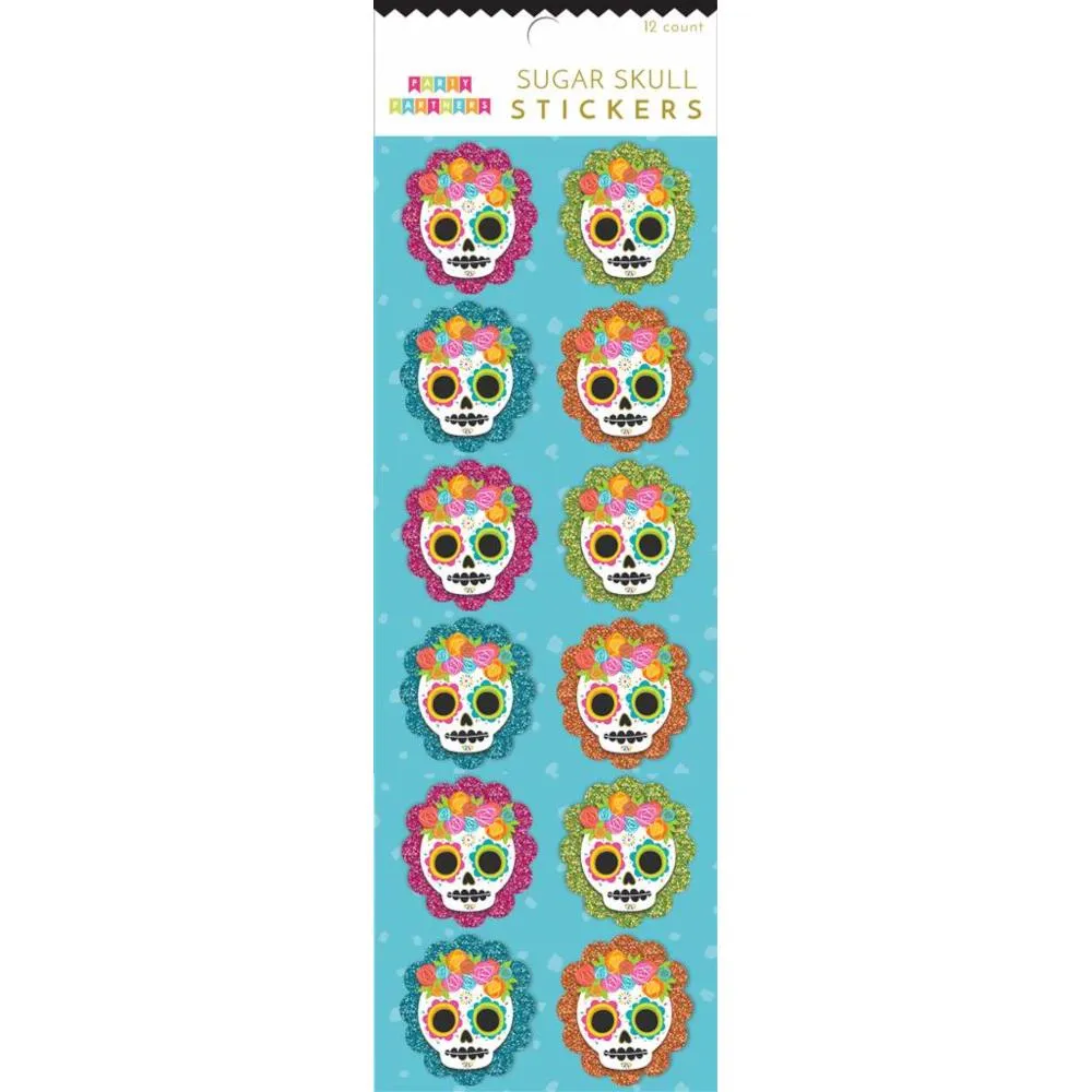 Party Partners Sugar Skull Foam Stickers 12pk