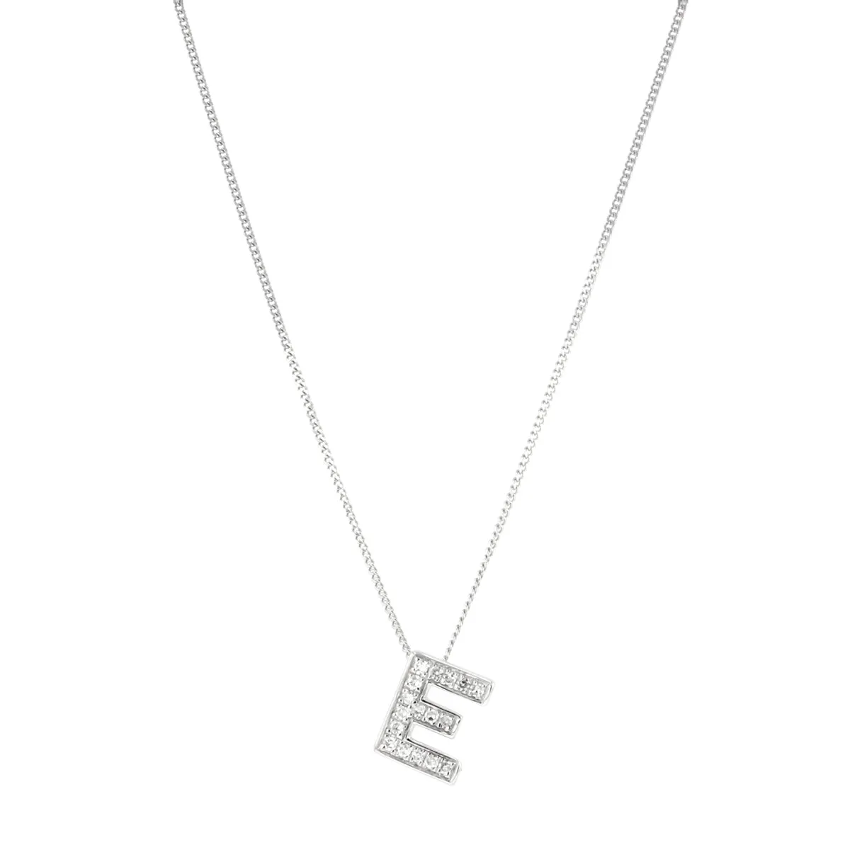 Personalised Luxury Diamond Letter Necklace | 9K White Gold