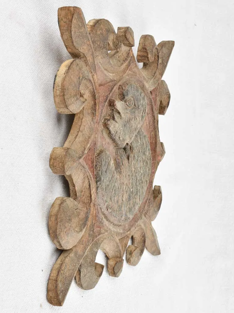 Petite 19th century wood carving of a monkey 9"