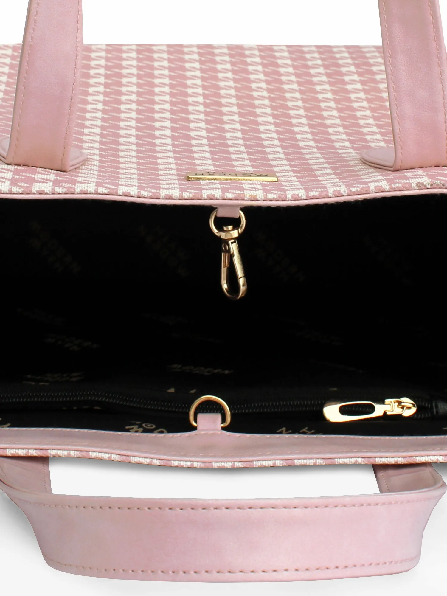 Pink & White Houndstooth Cosmic Tote | Modern Myth