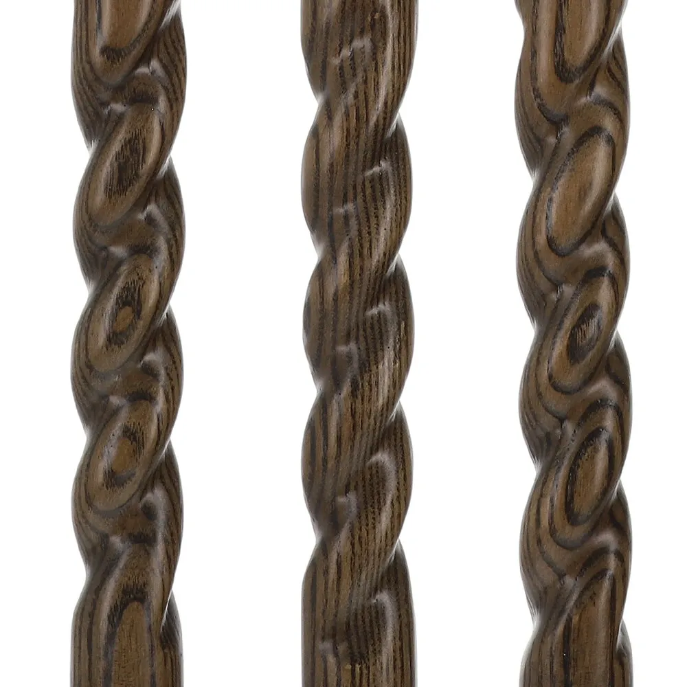 Premium Chrome-Plated Brass Hame Handle Stick: Twisted Ash Wood