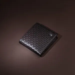Premium Italian Square Diamond Print Black Wallet | Genuine Leather Men's Wallet | Color: Brown