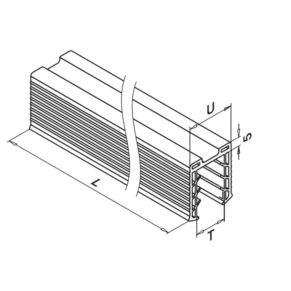 Q-Railing Gasket For Cap Rail For 1/2" - 9/16" - 11.5-13.5 mm - Mono-Lami Glass - 16.4' - 5000 mm Length