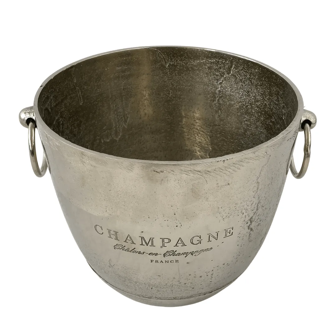 Raw Nickel Vintage Champagne Bucket