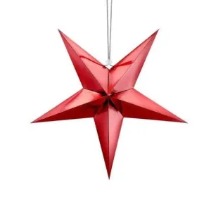Red Hanging Star Decoration - 45cm