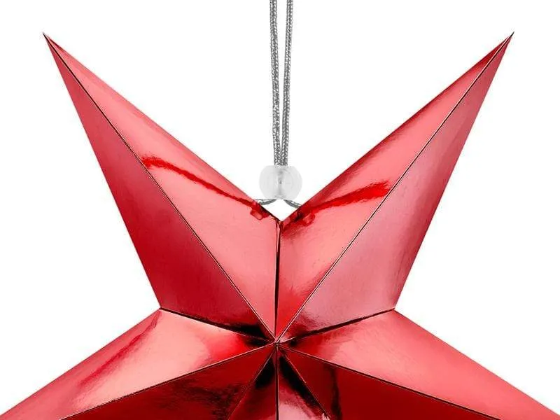 Red Hanging Star Decoration - 45cm